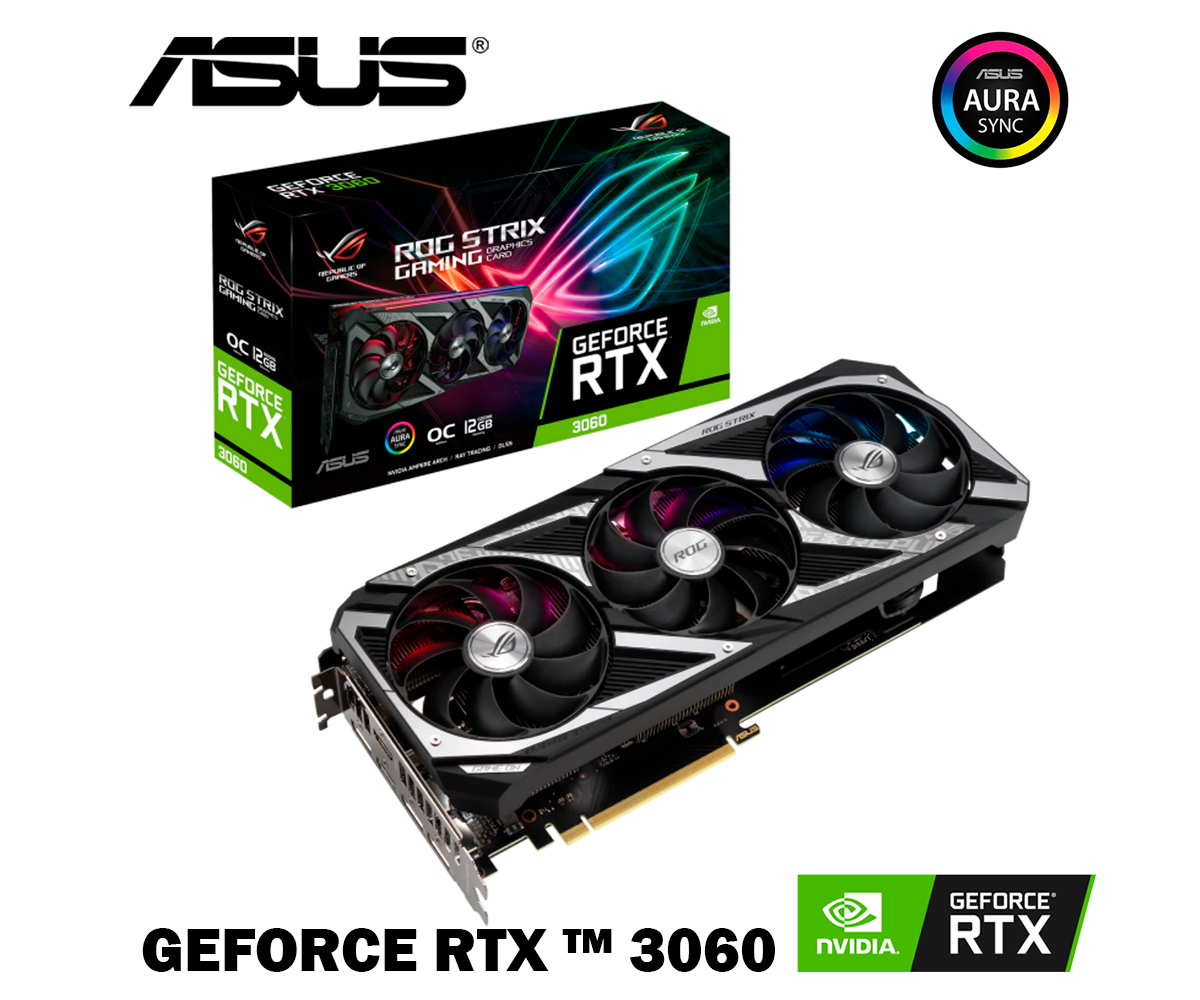 TARJETA DE VIDEO ASUS ROG STRIX RTX3060 O12G V2 GAMI 12GB GDDR6 PCI