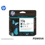 Cabezal HP 774 P2W01A Negro Mate y Cian para DesignJet Z6810 - imagen 1