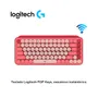 TECLADO LOGITECH POP KEYS ( 920-010715 ) WIRELESS/BT CORAL ROSE - imagen 1
