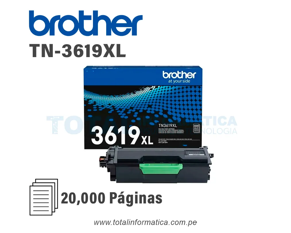 Brother Toner TN-3619XL Black 25000 Paginas - imagen 2
