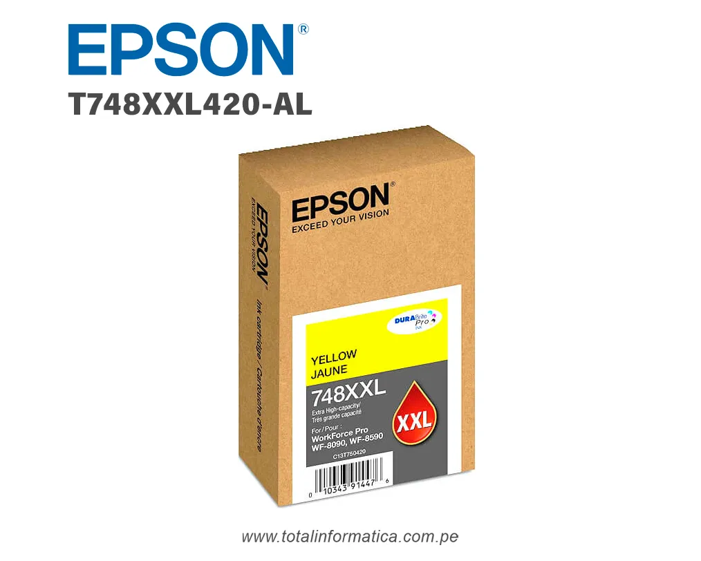 Tinta Epson T748XXL420 Yellow Pro WF-6590 / WF-6090 70ML - imagen 2