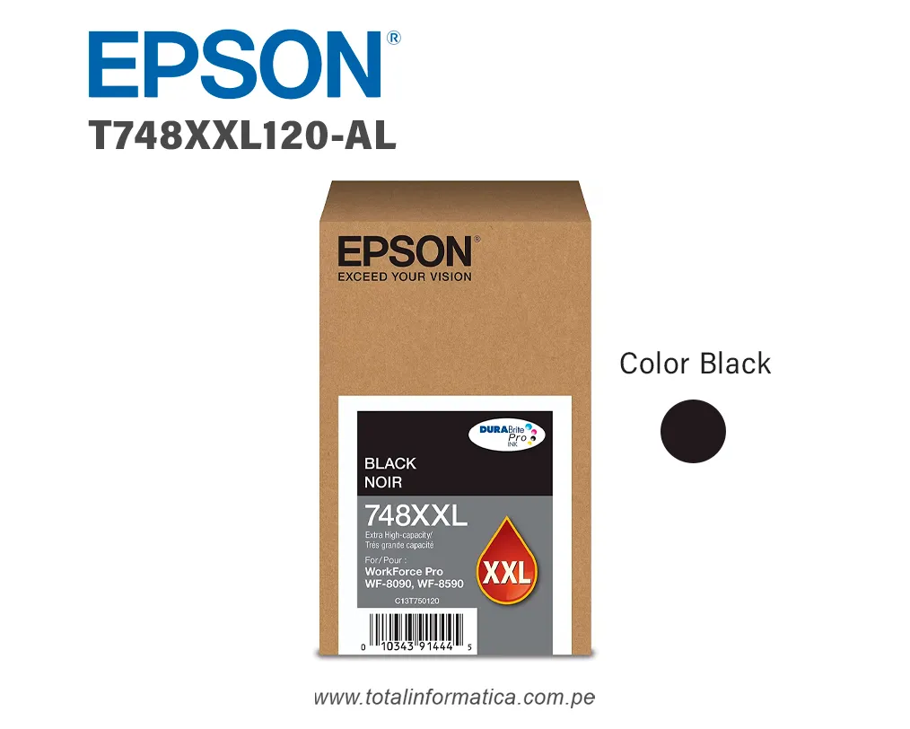 Tinta Epson T748XXL120 Black Pro WF-6590 / WF-6090 202ML - imagen 1