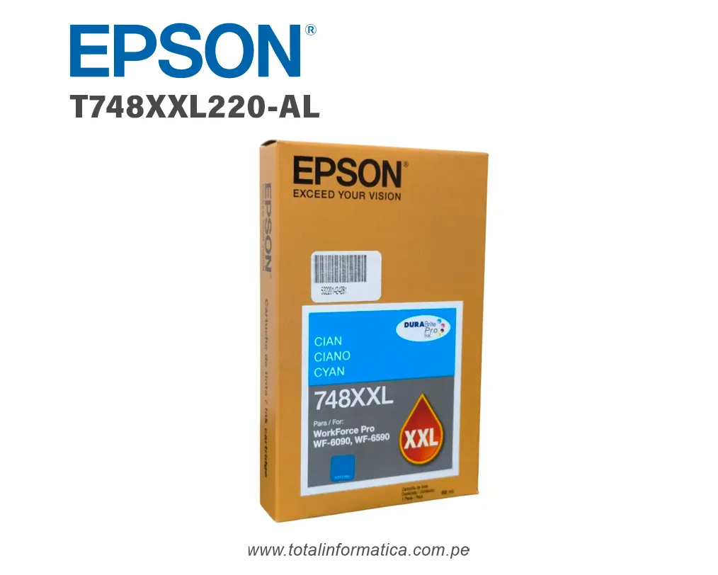 Tinta Epson T748XXL220 Cyan Pro WF-6590 / WF-6090 70ML - imagen 2