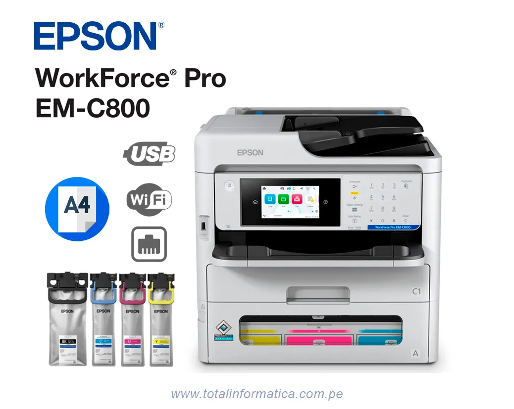 Impresora WorkForce Pro EM C800 Color A4 Imprime/Escanea/Copia/Fax - imagen 1