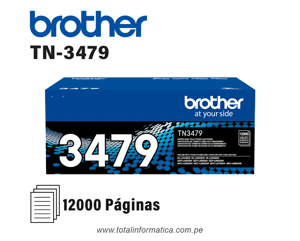 BROTHER TONER TN3479 HL-L5100DN BLACK 12K PG - imagen 1