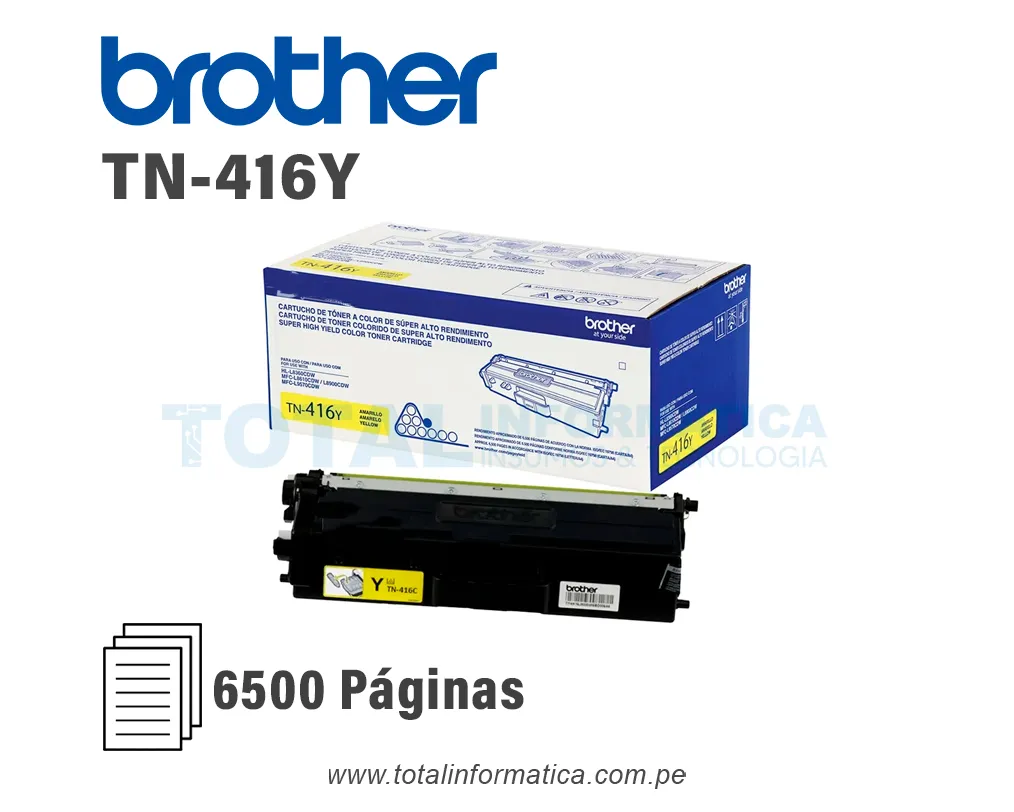 BROTHER TONER TN416Y YELLOW, MFCL8900CDW 6500 PAG - imagen 2