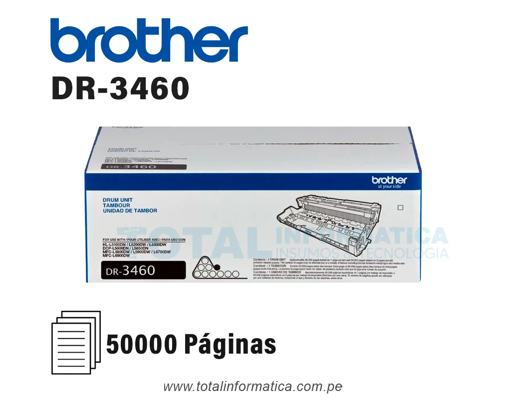 BROTHER TAMBOR DR3460 PARA HL-L5100DN, DCPL5650DN - imagen 1