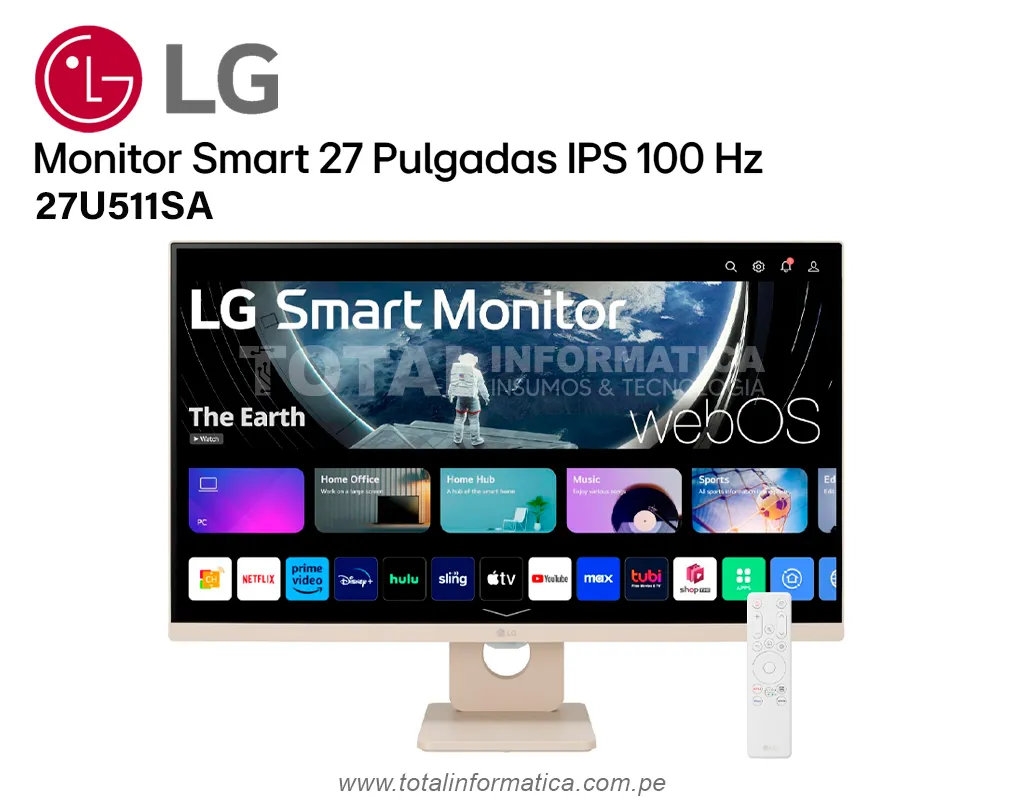 LG Monitor Smart 27" 27U511SA IPS 100Hz WebOs23 / Bluetooth - imagen 1