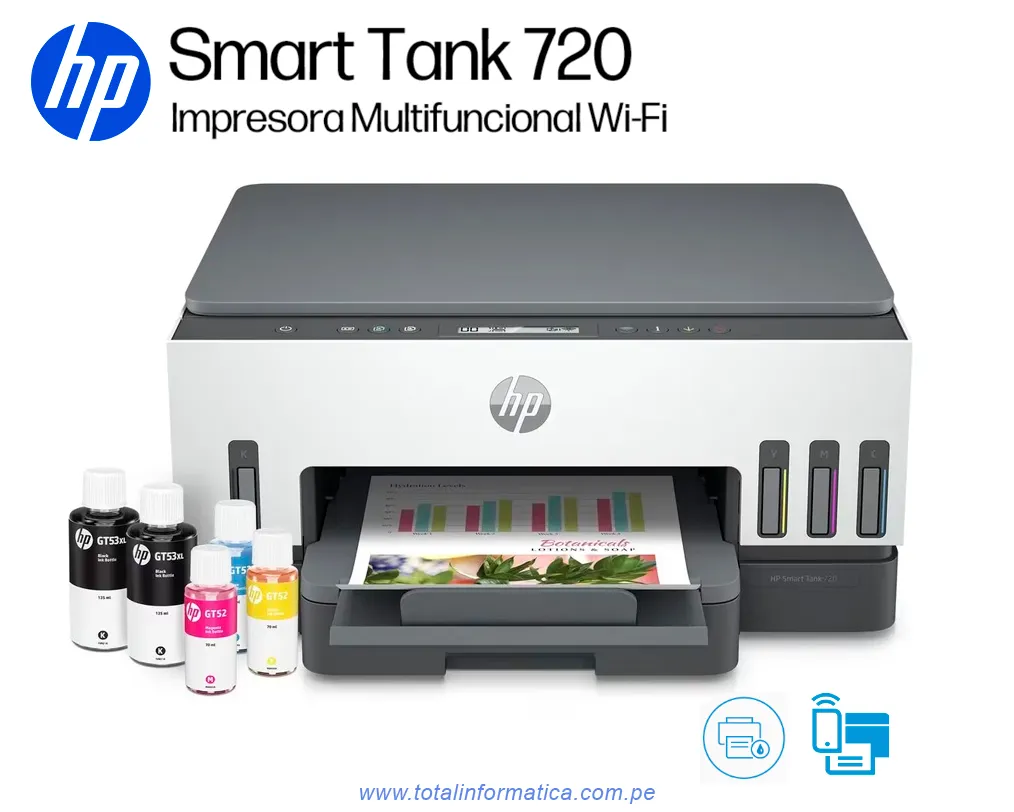 Impresora HP Smart Tank 720 Color 6UU46A Wi-Fi/Bluetooth - imagen 1