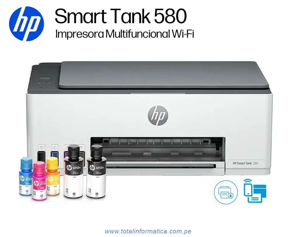 Impresora HP Smart Tank 580 1F3Y2A Wi-Fi/BT/USB 2.0 - imagen 1