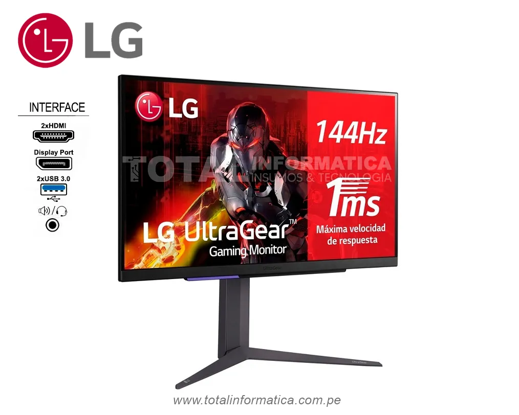 LG Monitor Gaming 27" UltraGear 4K IPS 27GR93U-B 144Hz /1 ms - imagen 2