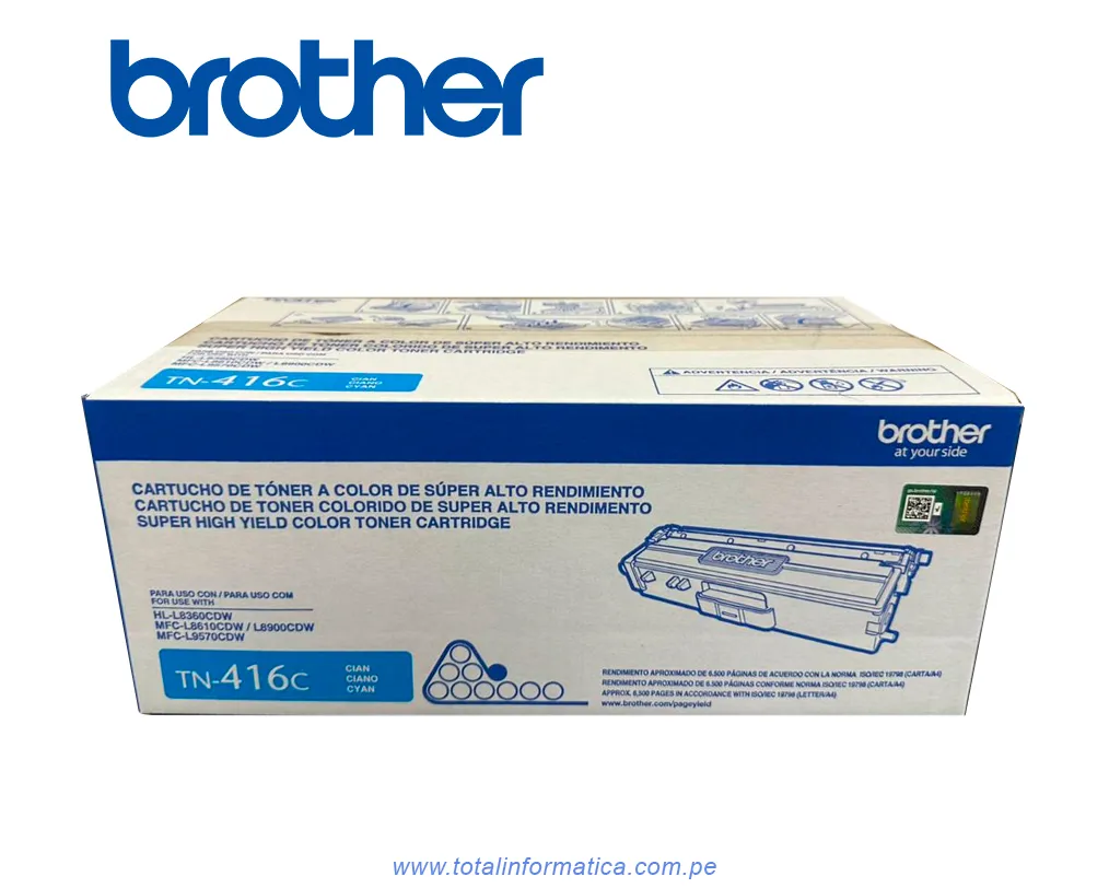 BROTHER TONER TN416C CYAN, MFCL8900CDW 6500 PAG - imagen 3
