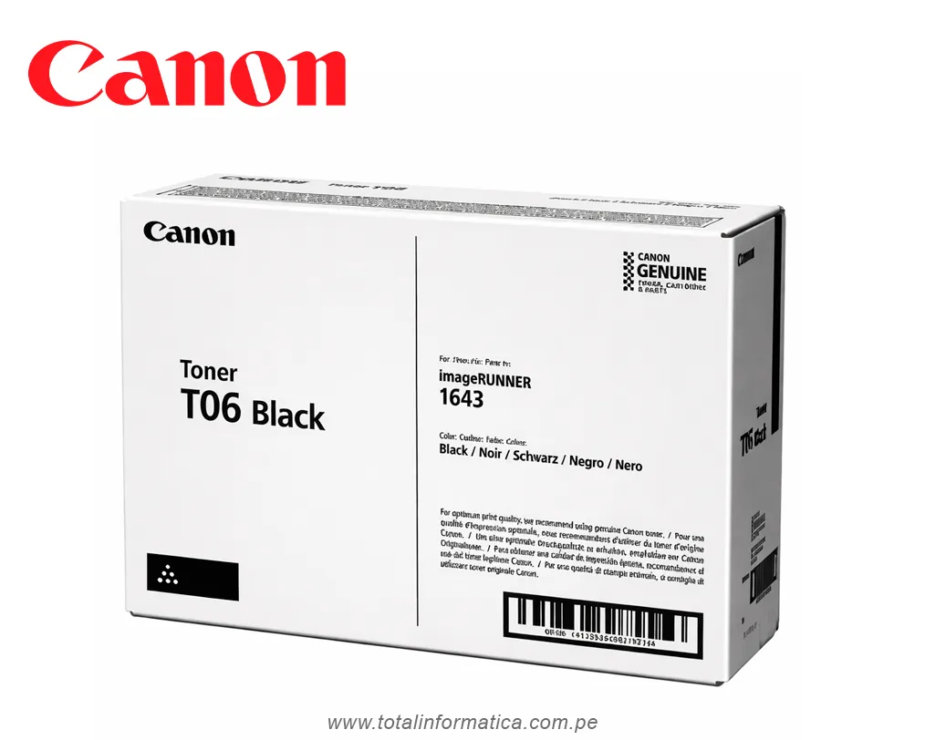 Tóner Canon T06 Negro imageRUNNER 1643II | Original - imagen 2