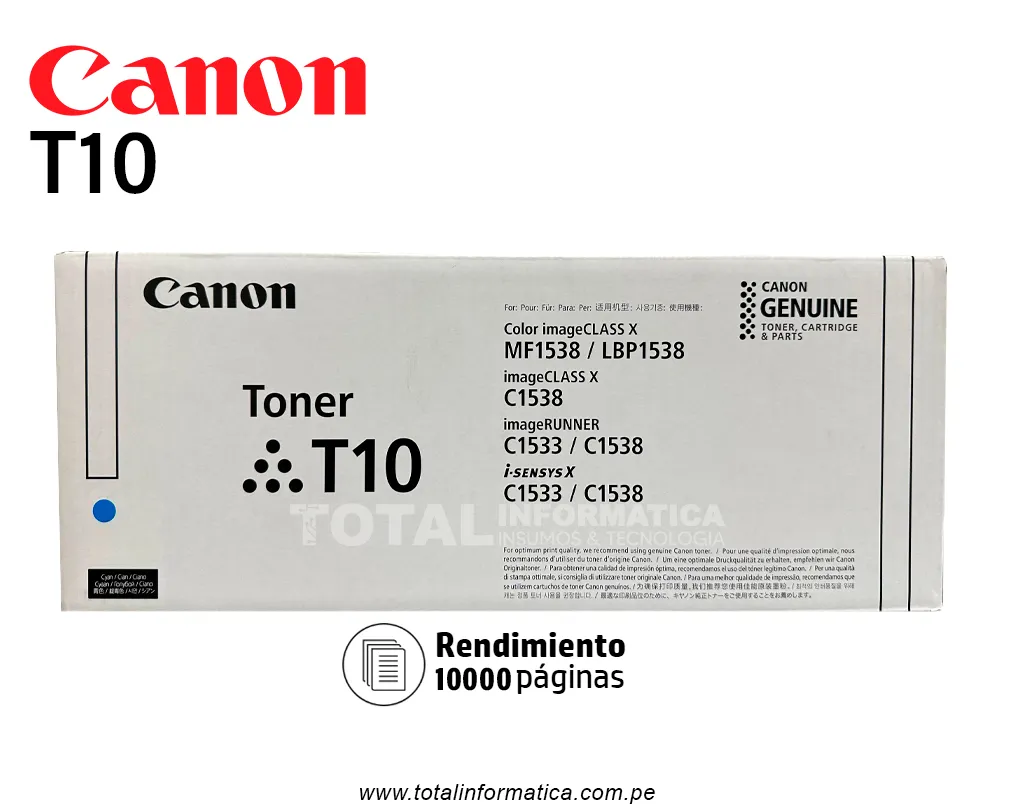 Toner Canon T10 Cyan / imageRUNNER C1538iF - imagen 1