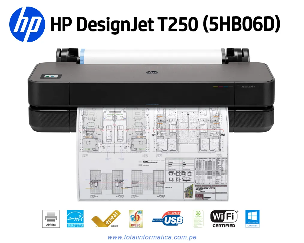 HP DesignJet T250 24-in A1 Printer 5HB06D - imagen 1