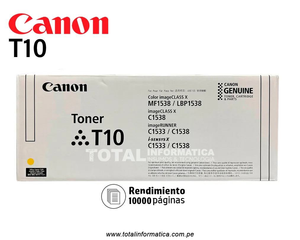 Toner Canon T10 Amarillo / imageRUNNER C1538iF - imagen 1