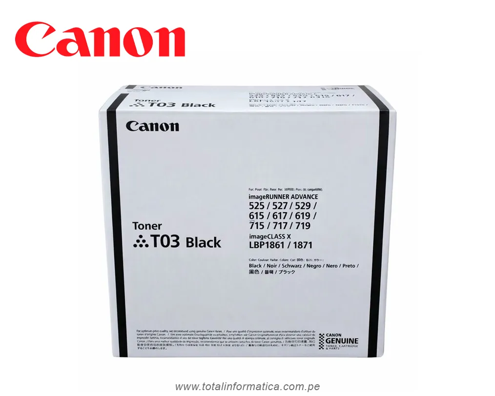 Toner Original Canon T03 Negro 2725C001BA | 51,500 Páginas - imagen 2