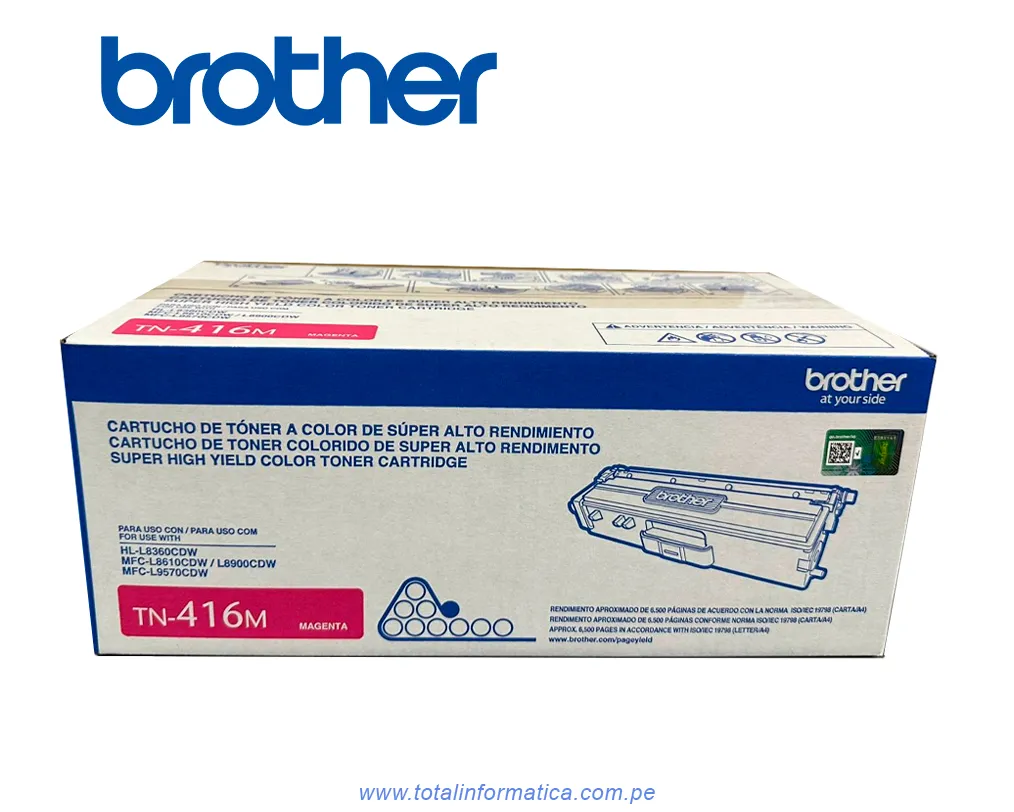 BROTHER TONER TN416M MAGENTA MFCL8900CDW 6500 PAG - imagen 3