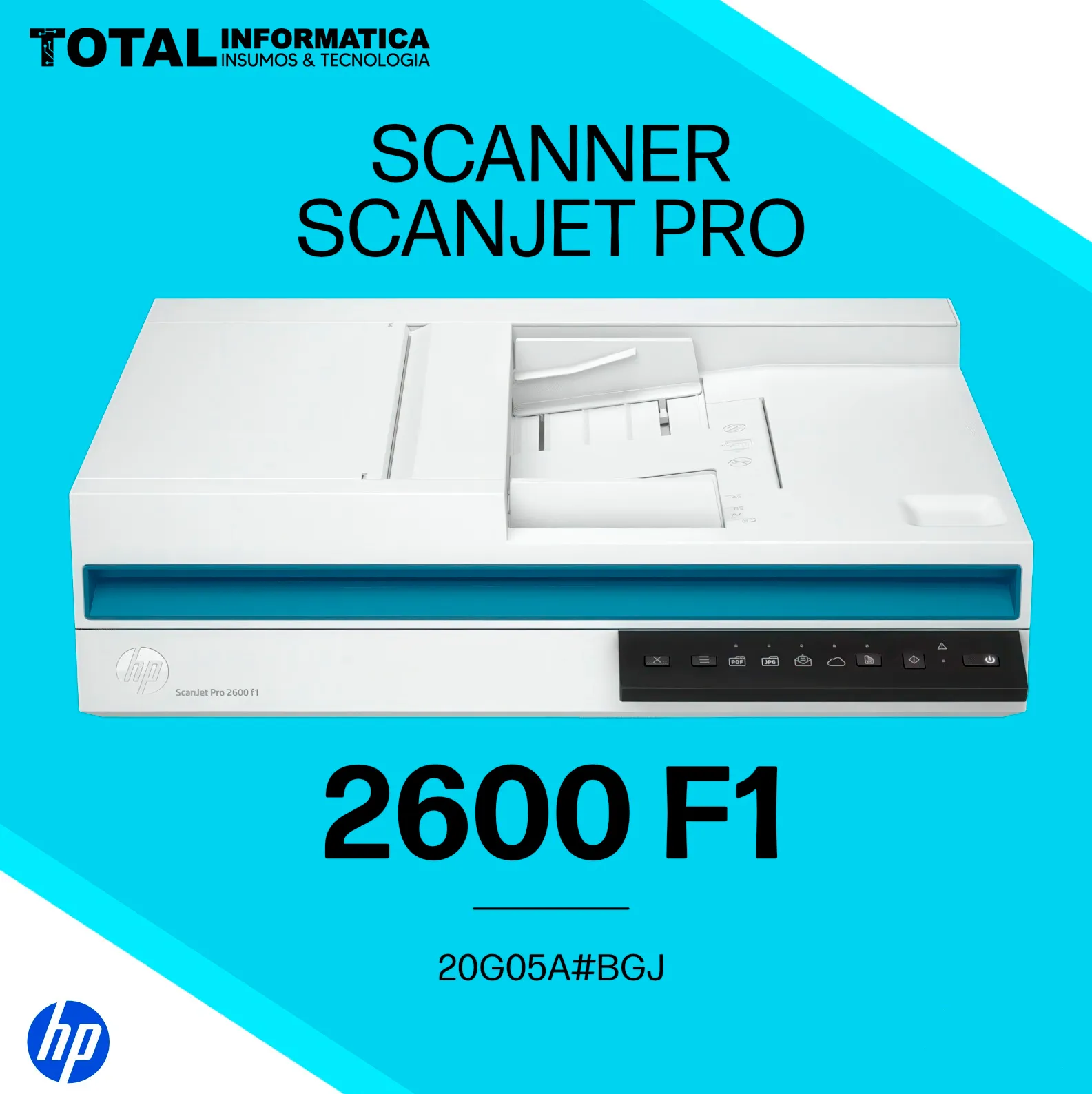 SCANNER HP SCANJET PRO 2600 F1 20G05A, 25 PPM/50 IPM - imagen 2