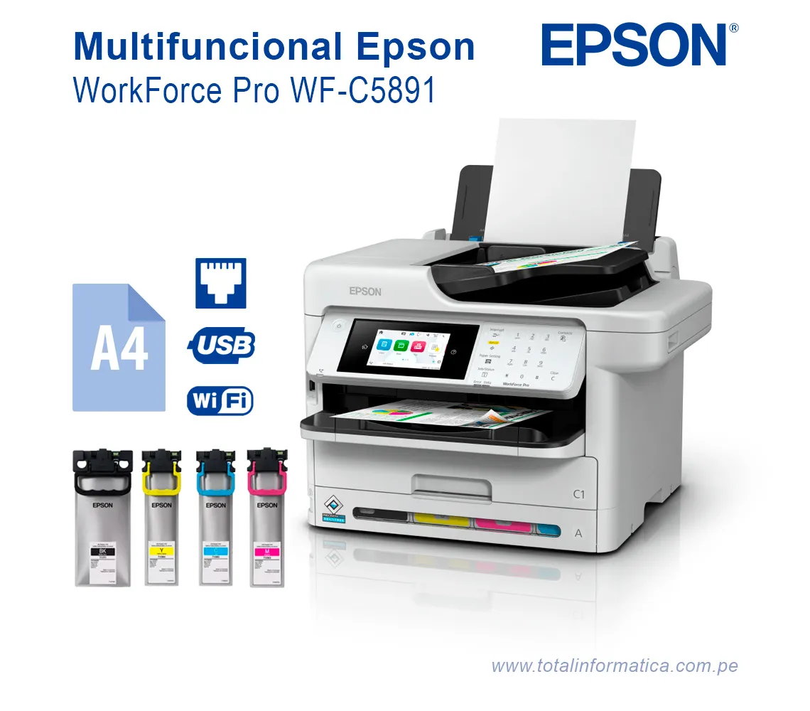 MULTIFUNCIONAL EPSON WORKFORCE PRO WF-C5891 COLOR 34 PPM - imagen 1