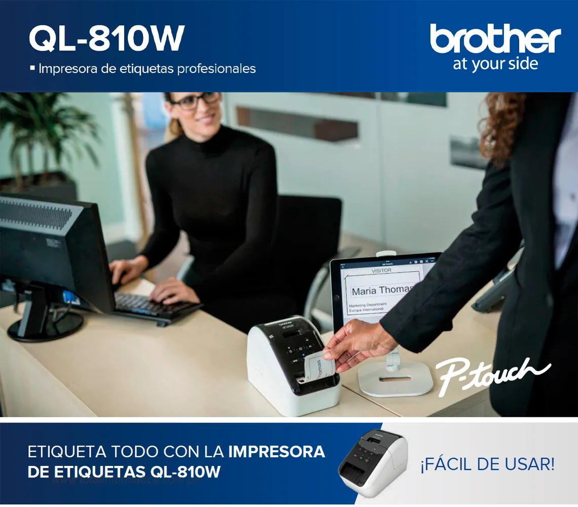IMPRESORA TÉRMICA DIRECTA BROTHER QL810W, MONOCROMATICO - imagen 2