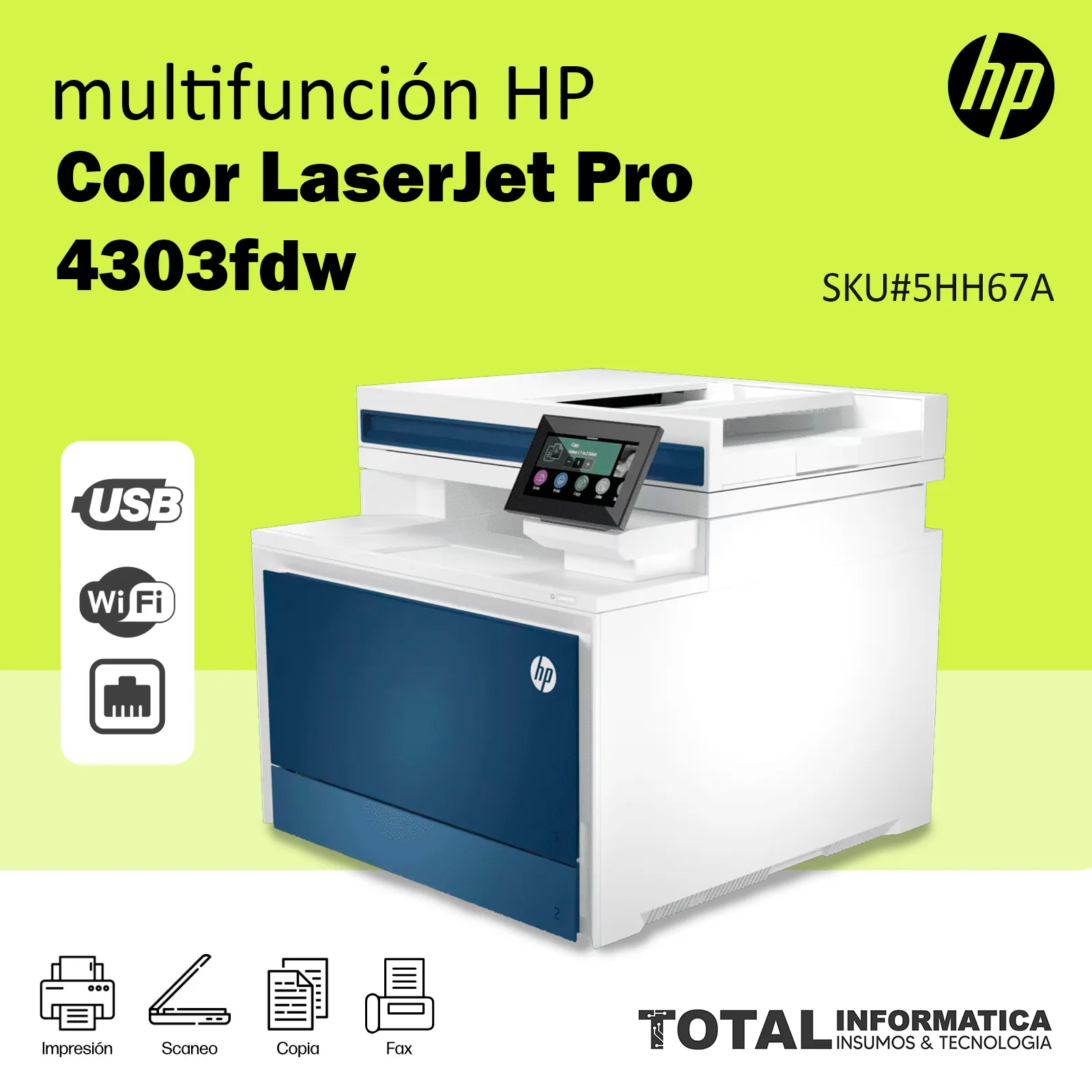 IMPRESORA HP COLOR LASERJET PRO 4303FDW MULTIFUNCIONAL, ADF, 35 PPM - imagen 4