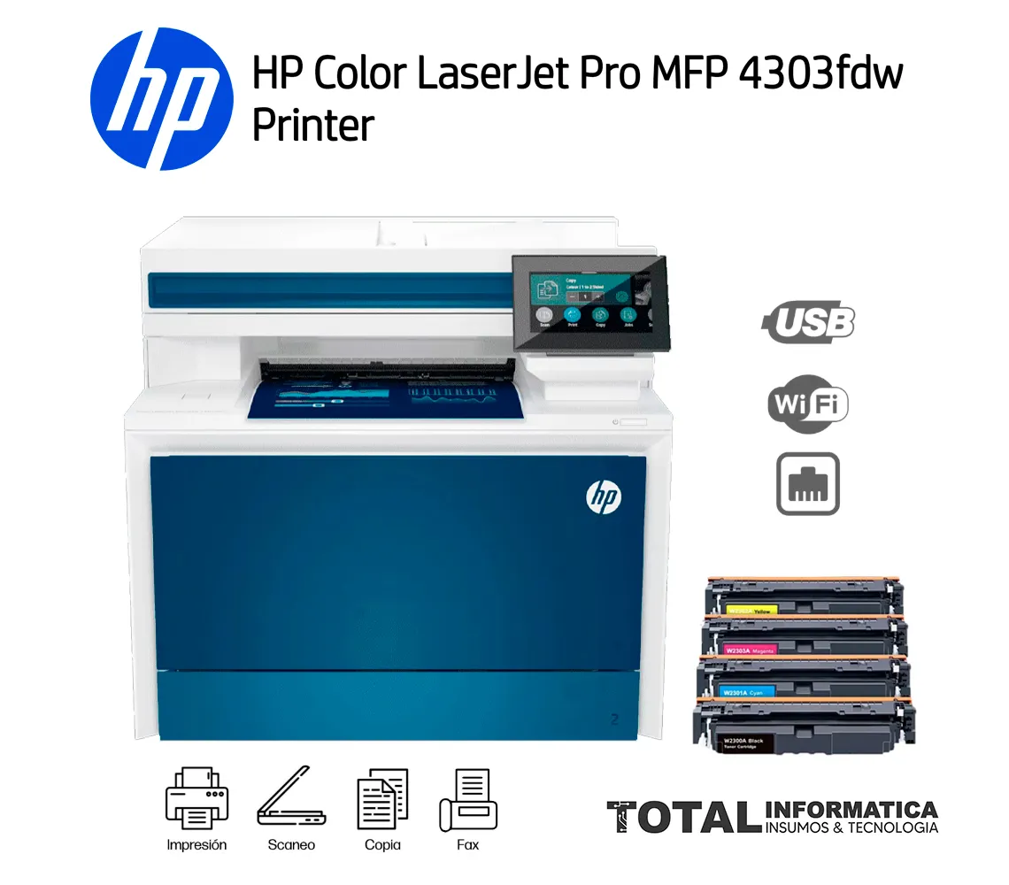 IMPRESORA HP COLOR LASERJET PRO 4303FDW MULTIFUNCIONAL, ADF, 35 PPM - imagen 3