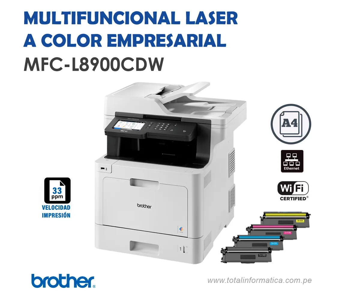 IMPRESORA BROTHER MFC-L8900CDW, MULTIFUNCIONAL COLOR - imagen 1