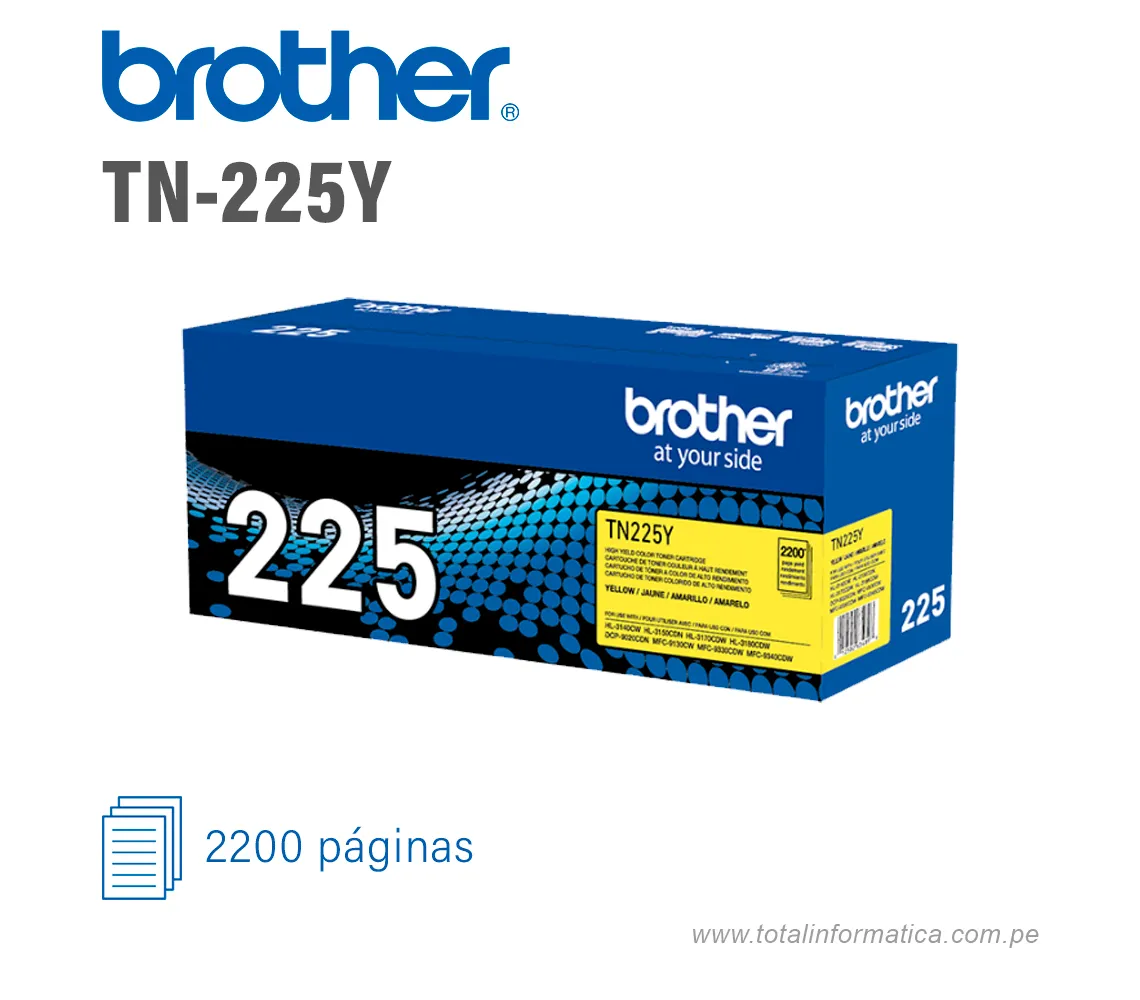 TONER BROTHER TN225Y YELLOW 2200 PAG   - imagen 1