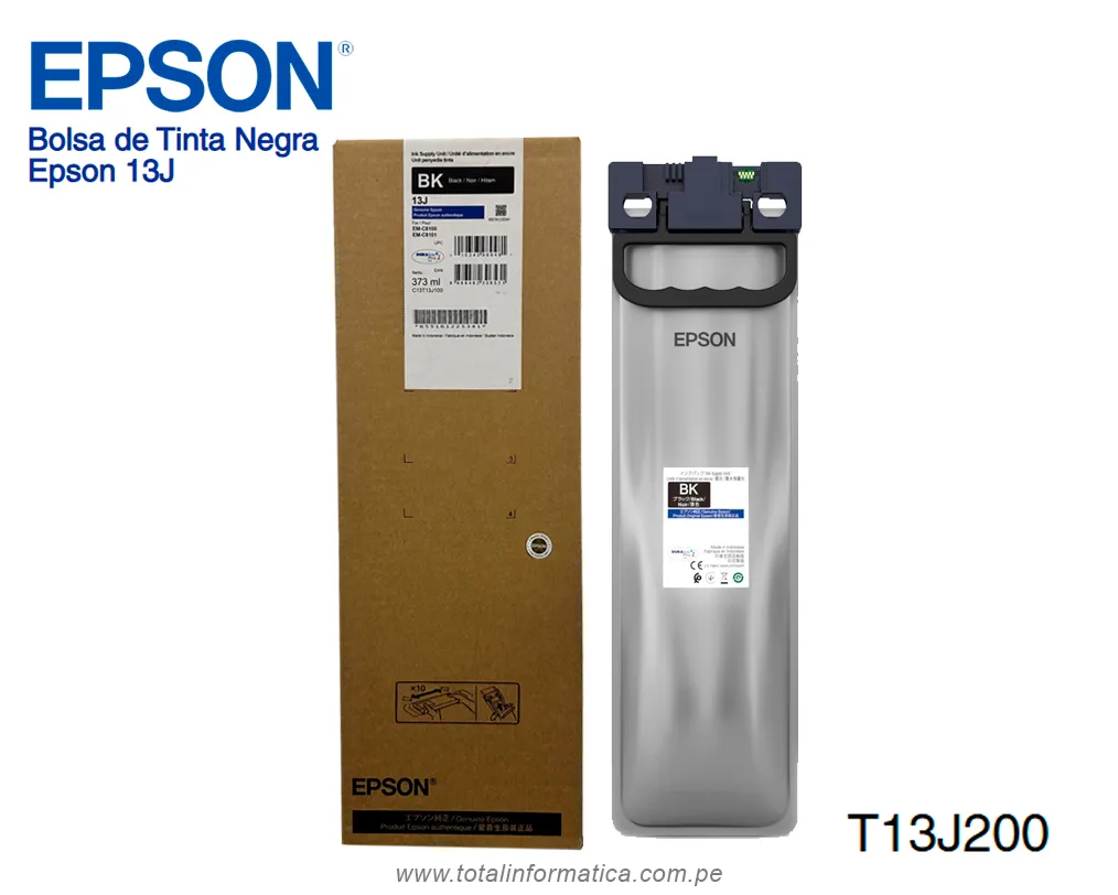 Bolsa de Tinta Epson T13J / T13J100 Negra Original – Capacidad Estándar - imagen 1