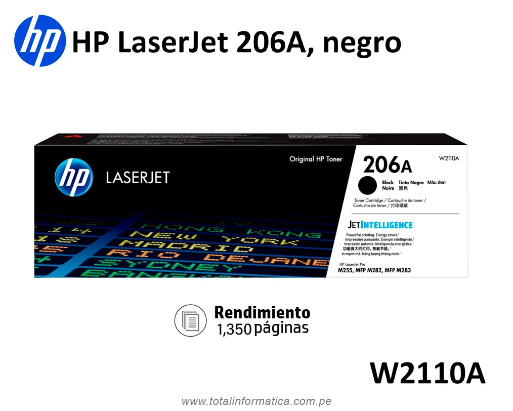 Tóner HP 206A W2111A black| Rendimiento 1,250 páginas - imagen 1