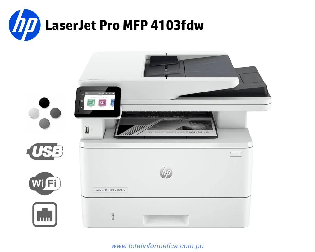 MULTIFUNCIONAL  HP LASERJET PRO  4103FDW 2Z629A B/N, 42PPM - imagen 1
