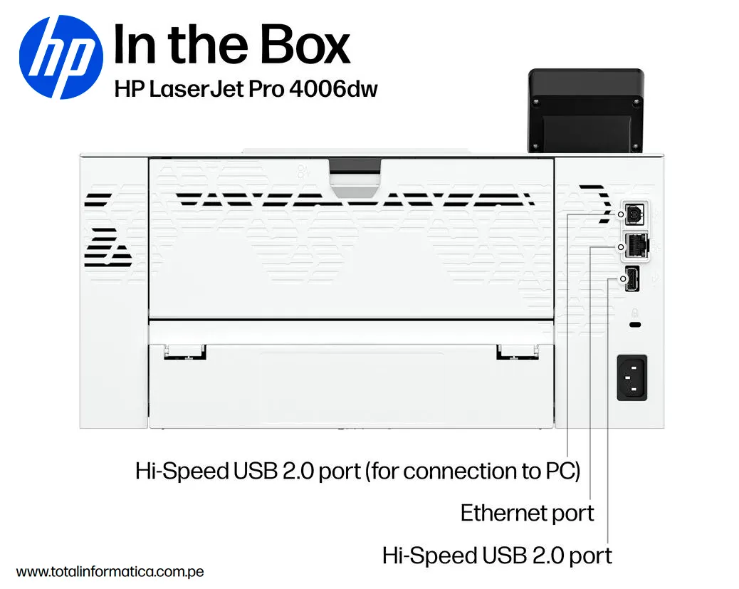 LASERJET HP Pro 4006dw B/N USB Red, wifi, USB, BL - imagen 3