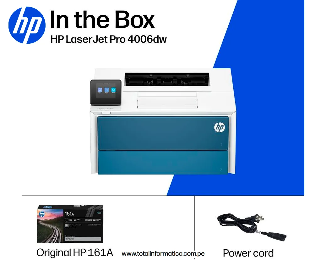 LASERJET HP Pro 4006dw B/N USB Red, wifi, USB, BL - imagen 2