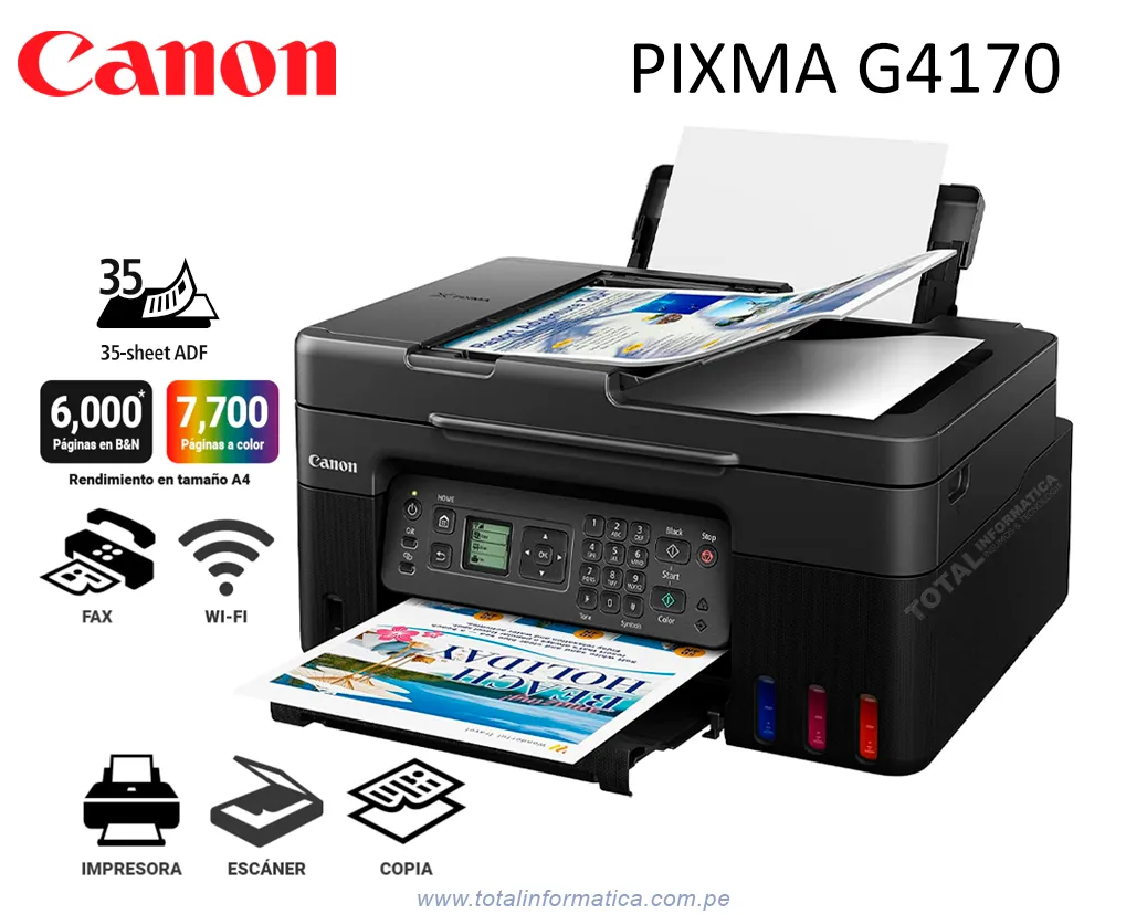 Canon PIXMA G4170 Multifuncional WiFi USB ADF Color - imagen 1