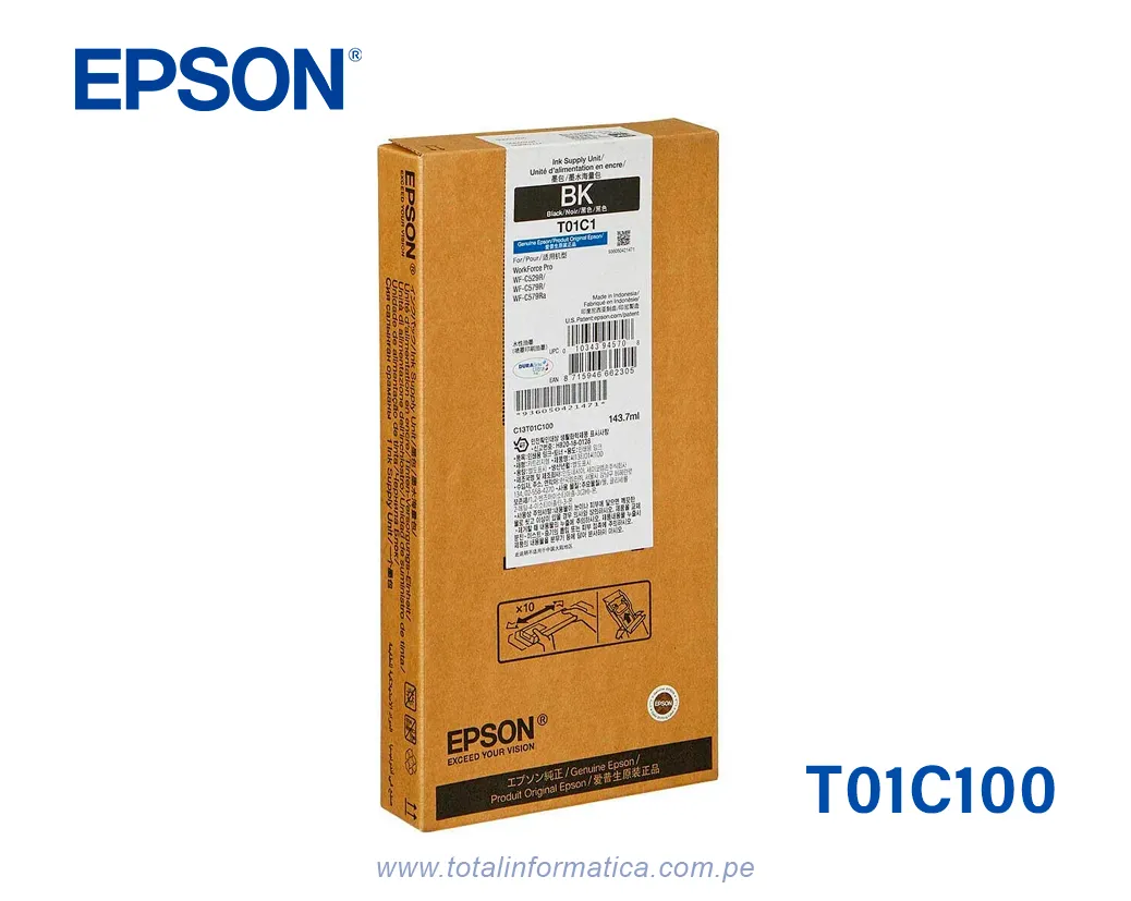 Bolsa de Tinta Epson T01C100 Negro para WorkForce Pro C579R - imagen 1