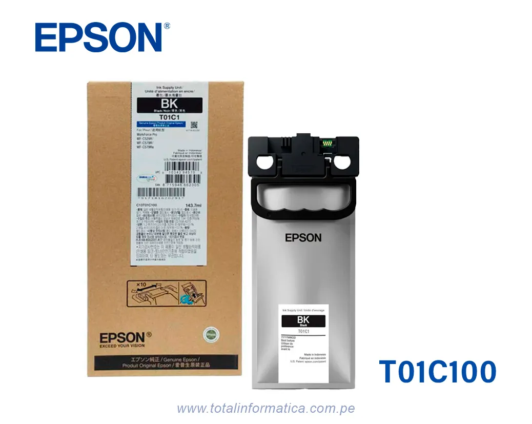 Bolsa de Tinta Epson T01C100 Negro para WorkForce Pro C579R - imagen 2
