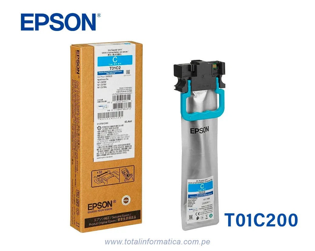 Bolsa de Tinta Epson T01C200 Cian para WorkForce Pro C579R - imagen 1