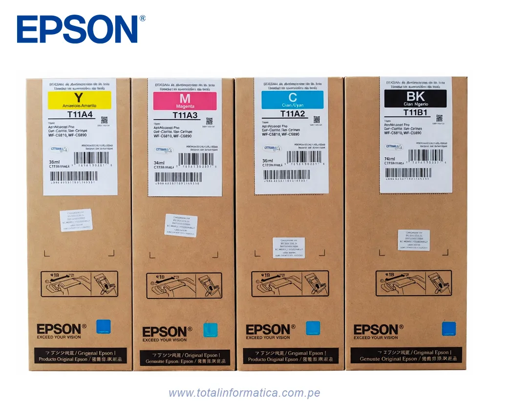 Bolsa de Tinta Epson T11A  Cian Original T11A220-AL  | WorkForce Pro WF-C5810 / WF-C5890 - imagen 3