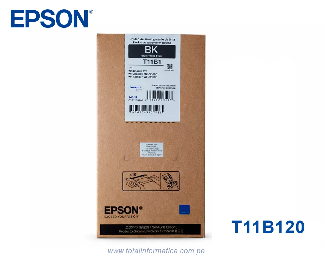 Bolsa de Tinta Epson T11B Black Original T11B120-AL | WorkForce Pro WF-C5810 / WF-C5890 - imagen 2