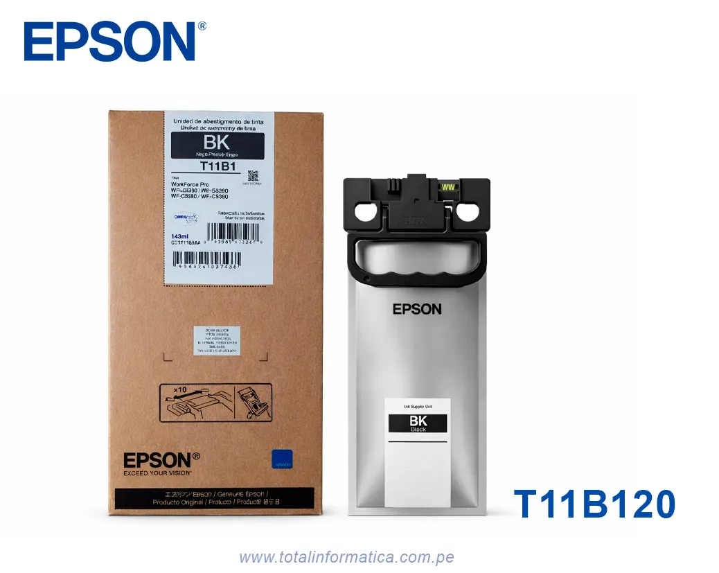 Bolsa de Tinta Epson T11B Black Original T11B120-AL | WorkForce Pro WF-C5810 / WF-C5890 - imagen 1