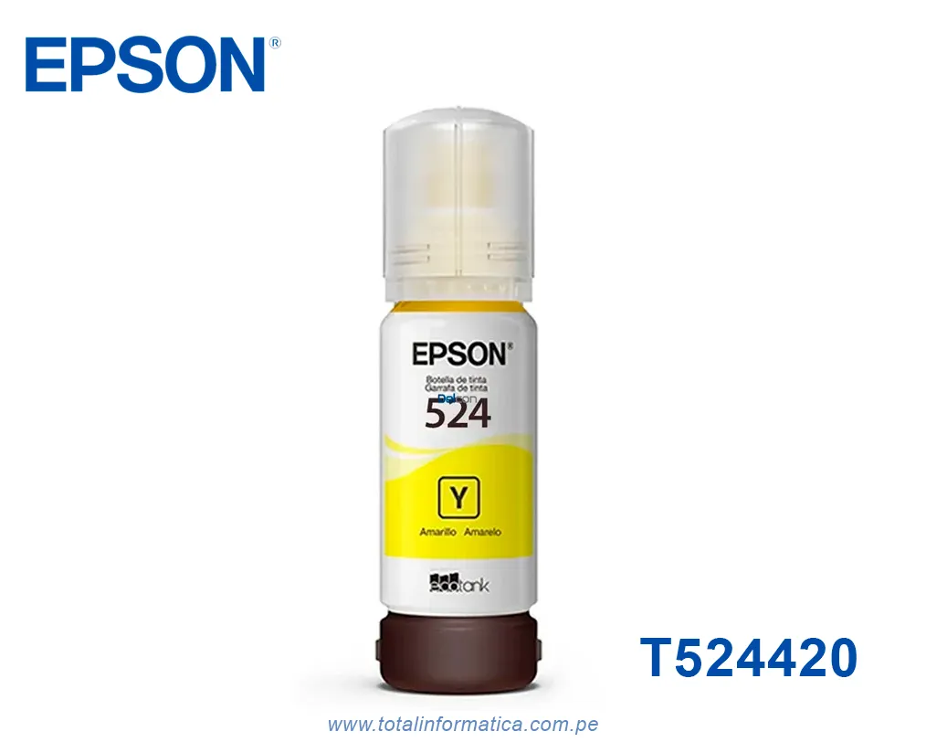 Tinta Epson T524420-AL Yellow, Rendimiento 7500 Páginas ,Epson EcoTank L6580, L15150, L15160 - imagen 2
