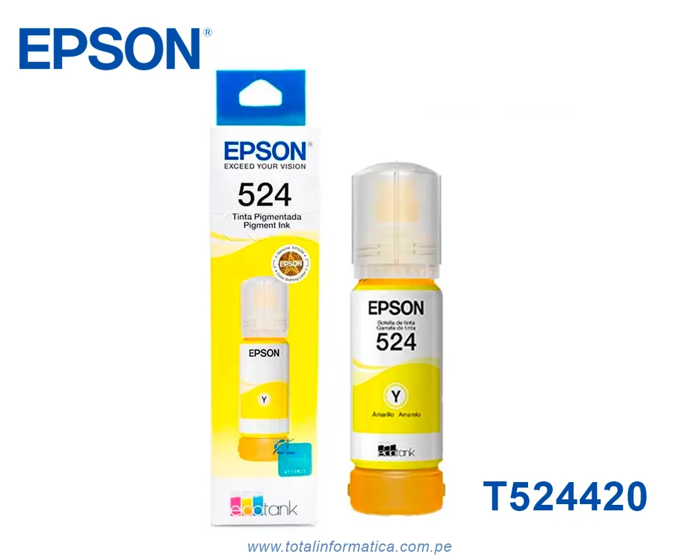 Tinta Epson T524420-AL Yellow, Rendimiento 7500 Páginas ,Epson EcoTank L6580, L15150, L15160 - imagen 1