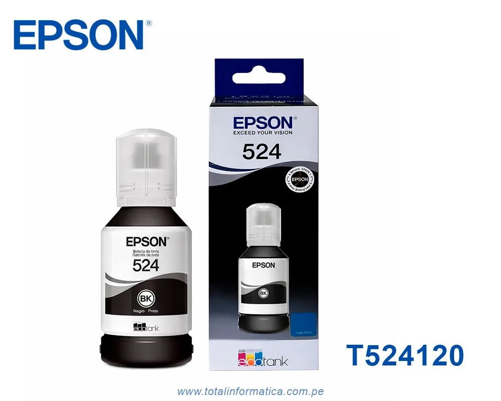 Tinta Epson T524120 Negro Original 7500 Páginas – Compatible EcoTank L6580, L15150, L15160 - imagen 1