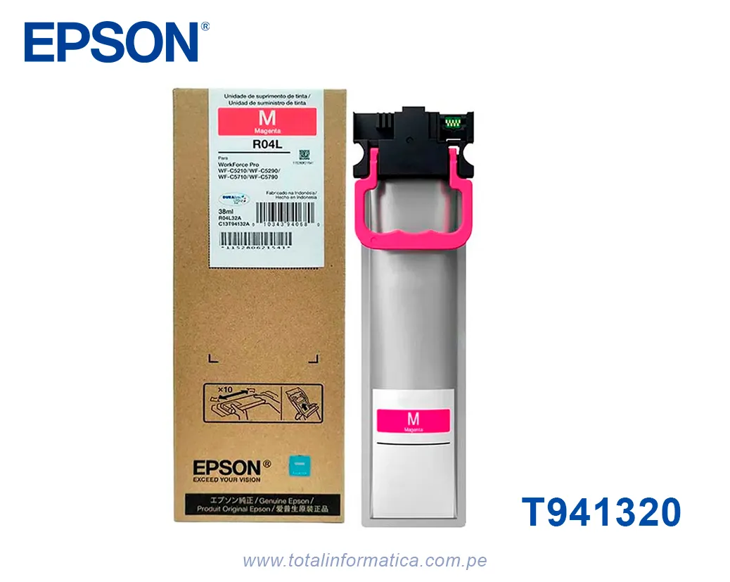Bolsa de Tinta Epson R04L T941220-AL Original Magenta - WorkForce Pro WF-C5710 / WF-C5790 - imagen 1