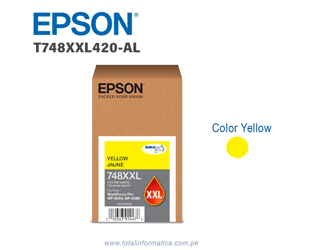Tinta Epson T748XXL420 Yellow Pro WF-6590 / WF-6090 70ML - imagen 1
