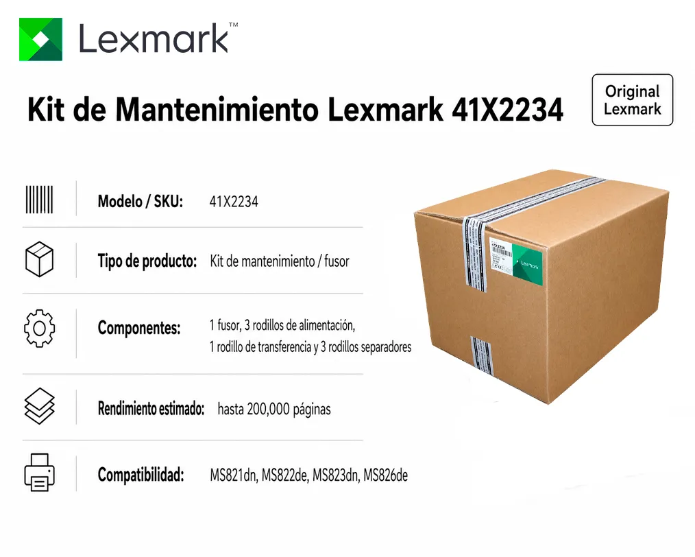  Kit Mantenimiento Lexmark 41X2234 Original – 225K Paginas - imagen 2