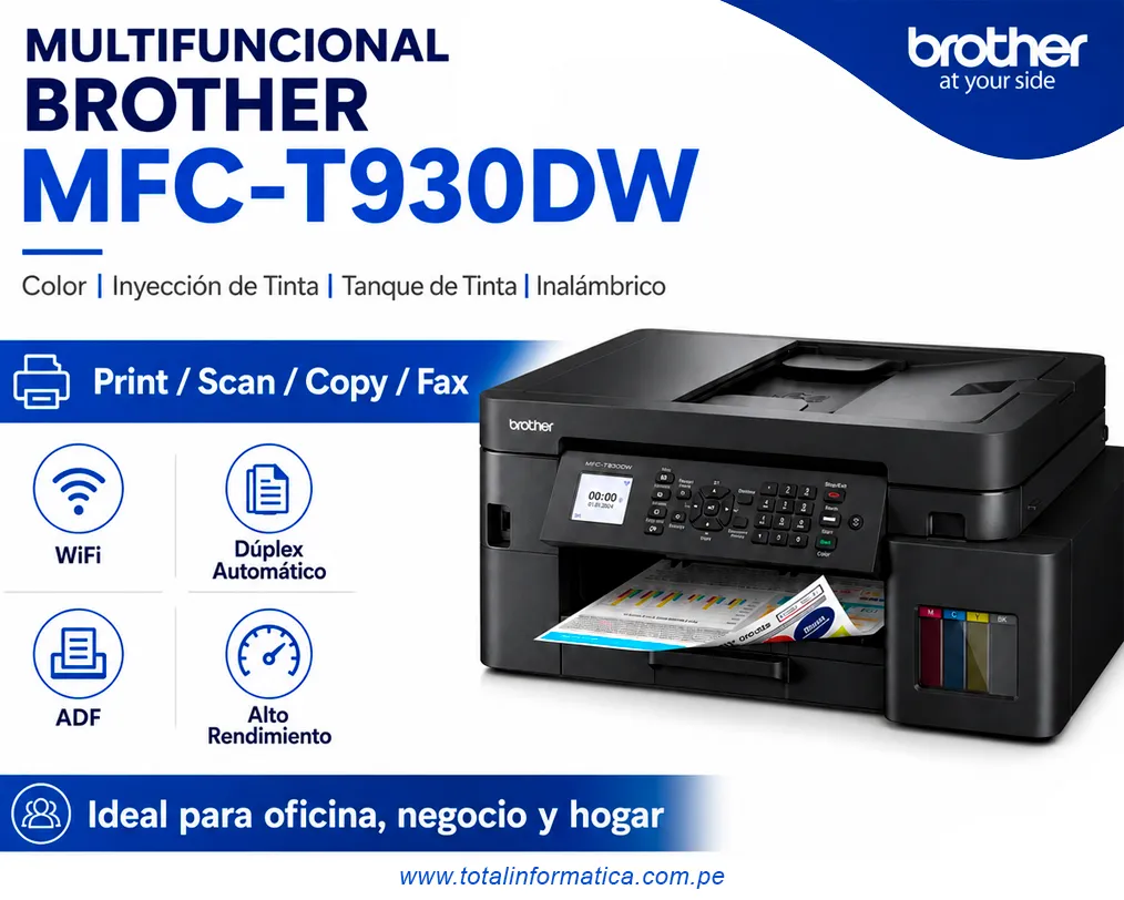 Brother MFC-T930DW Multifuncional WiFi Tanque de Tinta Color - imagen 1