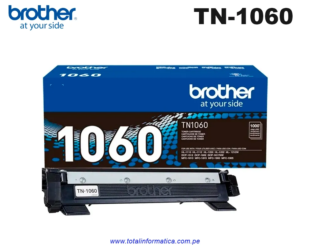 Toner Brother TN1060 Negro Original para HL-1202 HL-1212W DCP-1602 DCP-1617NW 1,000 Páginas - imagen 2