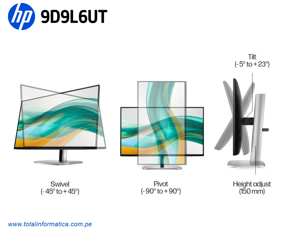 Monitor HP Series 5 Pro 524pf 23.8” FHD IPS 100Hz | 9D9L6UT - imagen 4